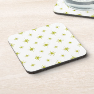 Avocado Green Starburst Pattern Mid Century Bier Onderzetter
