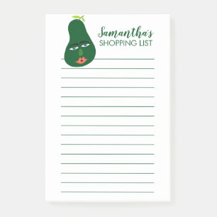 Avocado Grocery Shop List Meal Plan Post-it® Notes