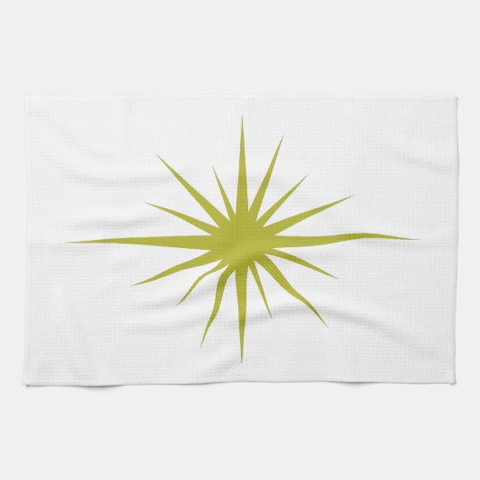 Avocado Groene Atomic Star Mid Century Handdoek (Horizontaal)