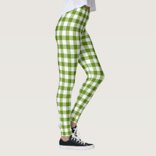 Avocado groene geruite Gingham Retro kleur Leggings