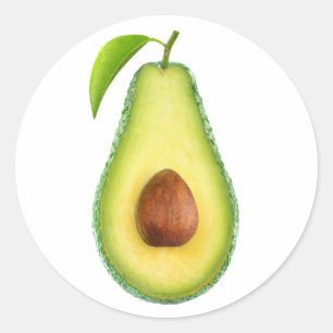Avocado halve ronde sticker