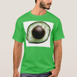 Avocado halve tekening met kleur t-shirt