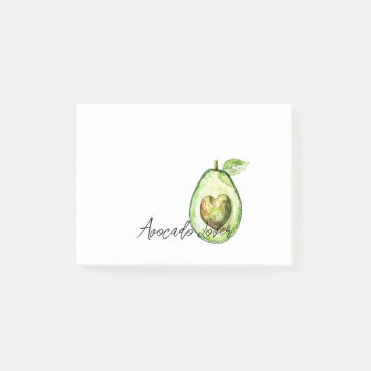 Avocado Heart Green Stripes Post-it® Notes (Voorkant)