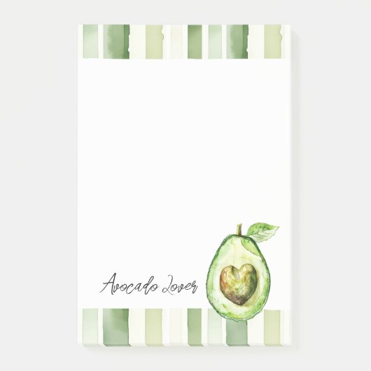Avocado Heart Green Stripes Post-it® Notes (Voorkant)