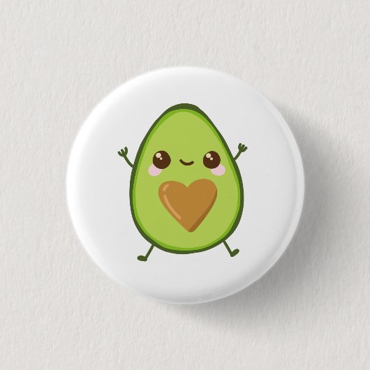 Avocado Heart Ronde Button 3,2 Cm (Voorkant)