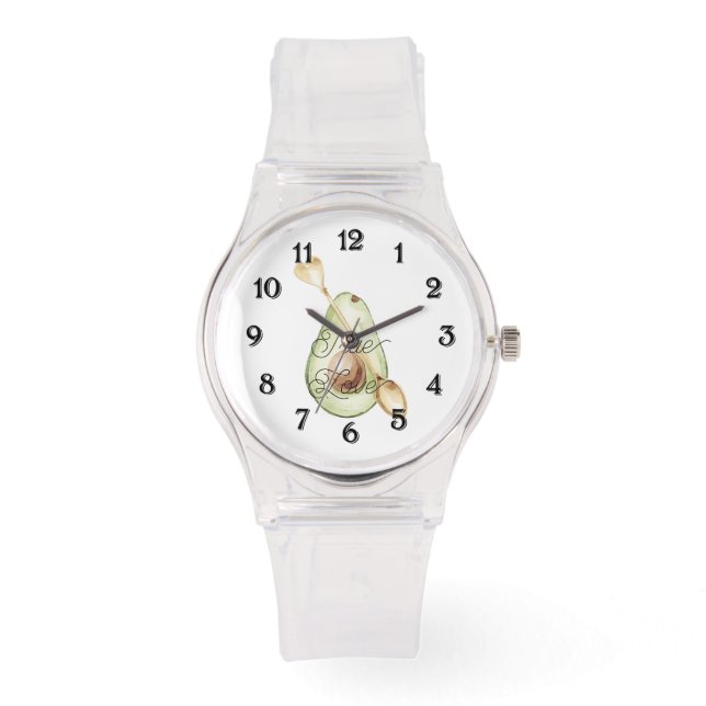 Avocado Heart Spoon True Love Horloge (Voorkant)