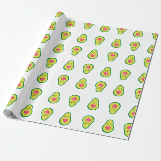 Avocado Hearts Trendy Cadeaupapier (Uitgerold)