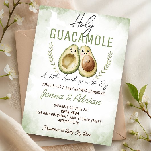 Avocado Heilige Guacamole Baby shower Kaart