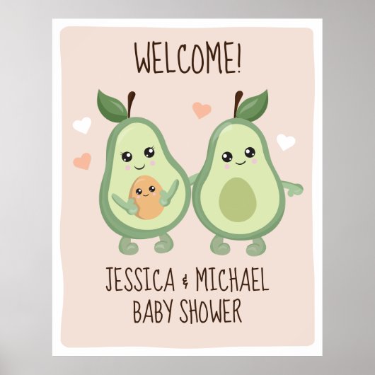 Avocado Heilige Guacamole Baby shower Poster (Voorkant)