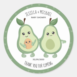 Avocado Heilige Guacamole Baby shower Ronde Sticker