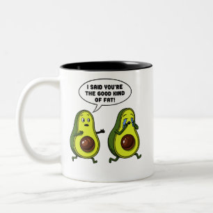Avocado het goede soort vet grappenmaker Vegan Jok Tweekleurige Koffiemok