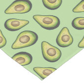 Avocado Illustrated Pattern Green Monogram Korte Tafelloper (Hoek)