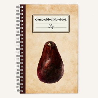 avocado illustratie gepersonaliseerde comp notitieboek