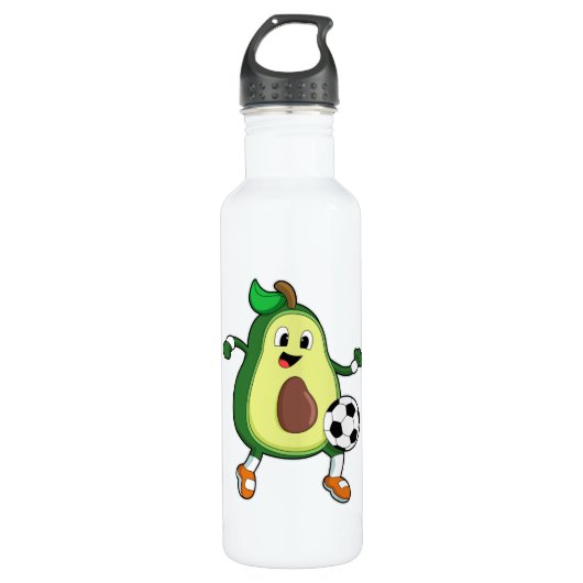 Avocado in Soccer Sports Waterfles (Voorkant)