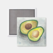 Avocado in Waterverf Magneet (Voorkant / Achterkant)