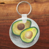 Avocado in Waterverf Sleutelhanger (Voorkant)
