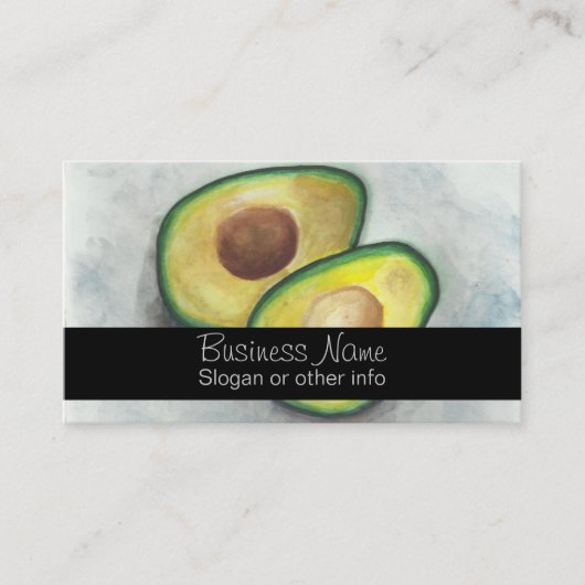 Avocado in Waterverf Visitekaartje (Voorkant)