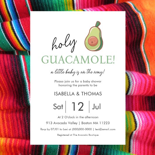 Avocado | Invitation du Baby shower Saint-Guacamol
