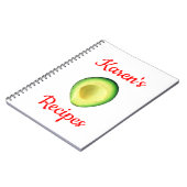 Avocado Karen (Nom) Recettes Carnet spiral (Côté gauche)