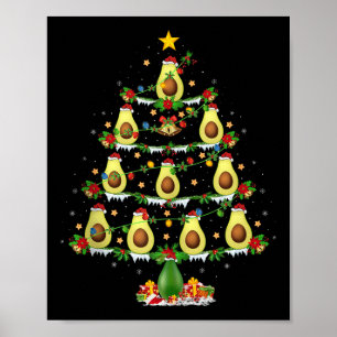 Avocado Kerstboom Lichtjes Grappige Avocado Kerst Poster