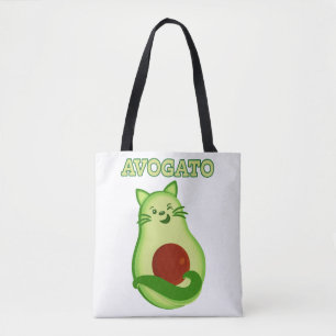 Avocado Keto Kitty Cat die naar je toe wint Draagtas