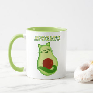 Avocado Keto Kitty Cat die naar je toe wint Mok