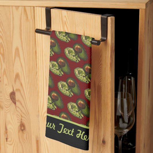 Avocado Kitchen Towel - Optionele personalisatie Theedoek (Derde Gevouwen)