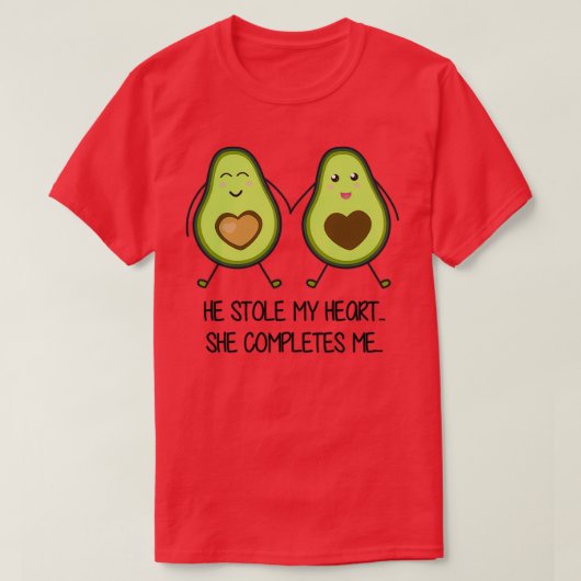 Avocado koppel romance meme t-shirt (Design voorkant)
