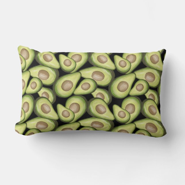 "Avocado" kussen met print (Voorkant)