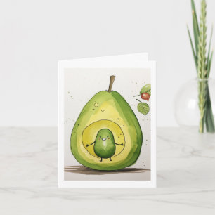 Avocado, leuk baby avocado ontwerp kaart