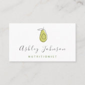 Avocado Line Art Food Nutritionist Dieticus Clean Visitekaartje (Voorkant)