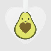 Avocado Love Cute Avocado met hartslag Ornament (voorkant)