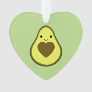 Avocado Love Cute Avocado met hartslag Ornament