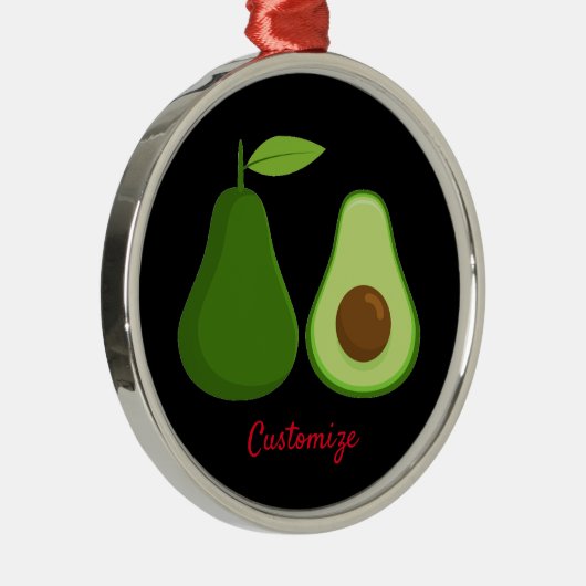 Avocado Lover Design Thunder_Cove Metalen Ornament (Rechts)
