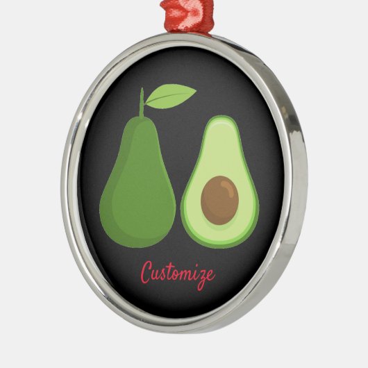 Avocado Lover Design Thunder_Cove Metalen Ornament (Links)