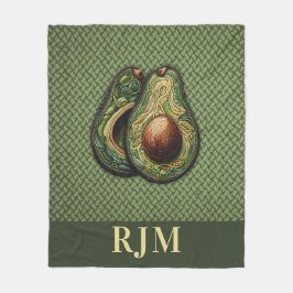 Avocado Lover Faux Borduurwerk Fleece Deken