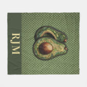 Avocado Lover Faux Borduurwerk Fleece Deken (Voorkant (Horizontaal))