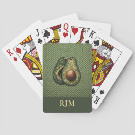 Avocado Lover Faux Borduurwerk Pokerkaarten