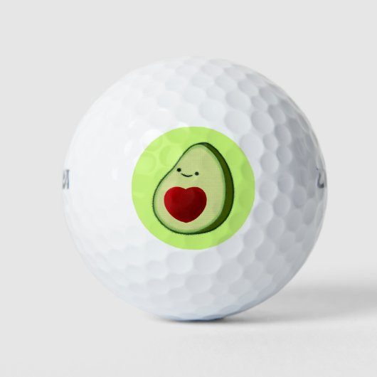 Avocado Lover Schattigee Cartoon Golfballen (Voorkant)