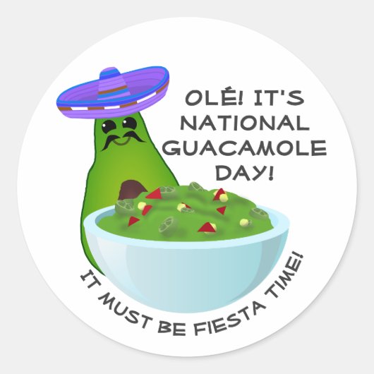 Avocado Man en Guacamole Ronde Sticker (Voorkant)