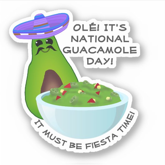 Avocado Man en Guacamole Sticker (Voorkant)