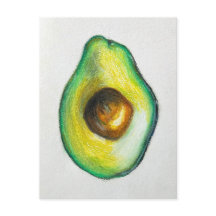 Avocado Oil Pastel Tekening Origineel Kunstwerk