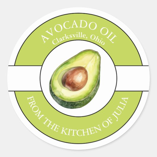 Avocado olie label (Voorkant)