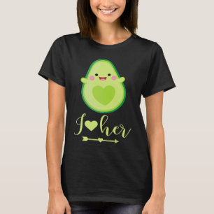 avocado paar ik hou van je partner Valentijnsdag T-shirt