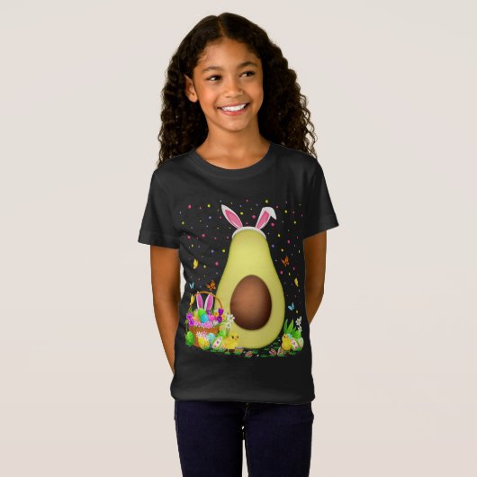 Avocado paaspaaspap Hunt Bunny Avocado Pasen T-shirt (Voorkant volledig)