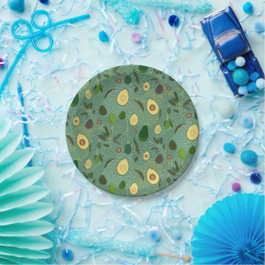 Avocado Party Pattern Papieren Bordje (Feest)