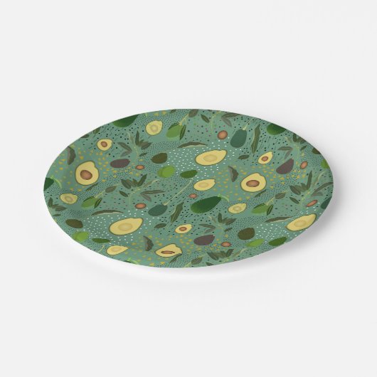 Avocado Party Pattern Papieren Bordje (Gekanteld)