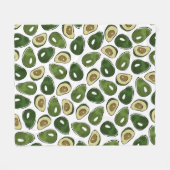 Avocado-patroon Fleece Deken (Voorkant (Horizontaal))