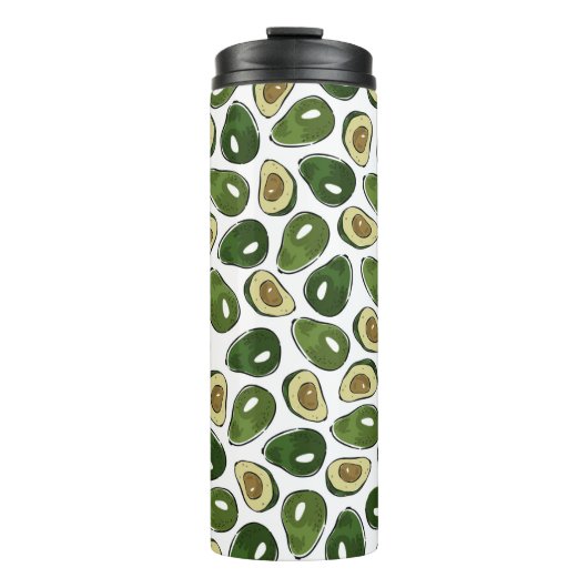 Avocado-patroon Thermosbeker (Voorkant)