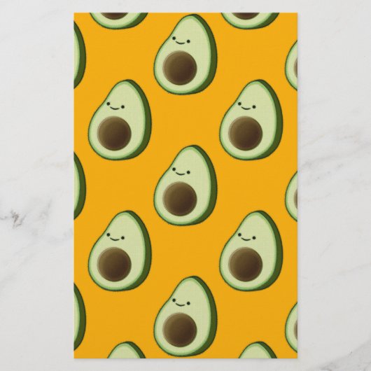Avocado Pattern Briefpapier (Voorkant)